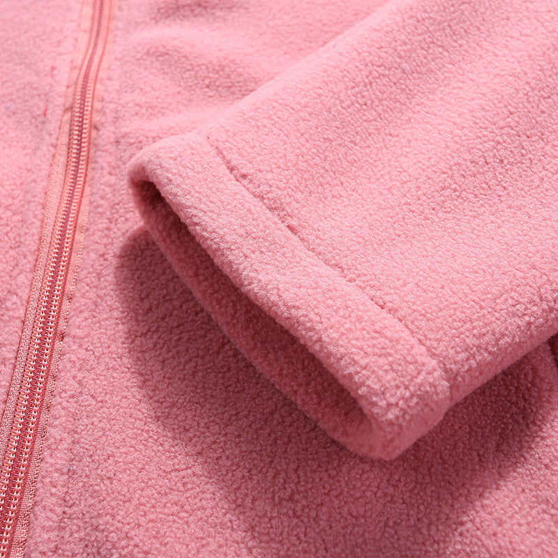 Damen Leichte Microfleece Jacke mit Stehkragen und durchgehendem Reißverschluss EB