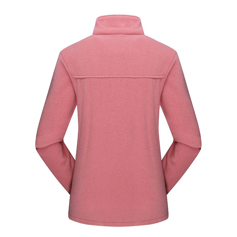 Damen Leichte Microfleece Jacke mit Stehkragen und durchgehendem Reißverschluss EB