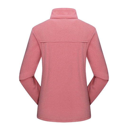 Damen Leichte Microfleece Jacke mit Stehkragen und durchgehendem Reißverschluss EB