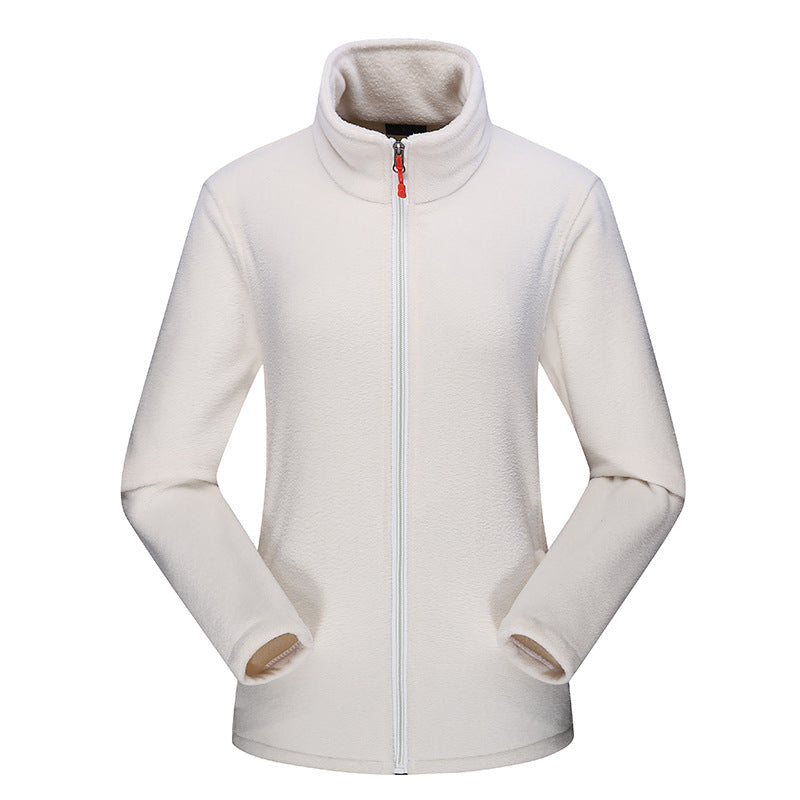 Damen Leichte Microfleece Jacke mit Stehkragen und durchgehendem Reißverschluss EB