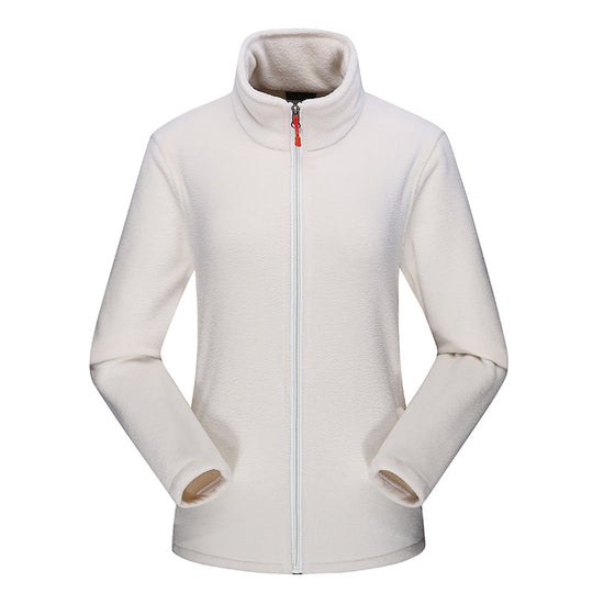 Damen Leichte Microfleece Jacke mit Stehkragen und durchgehendem Reißverschluss EB