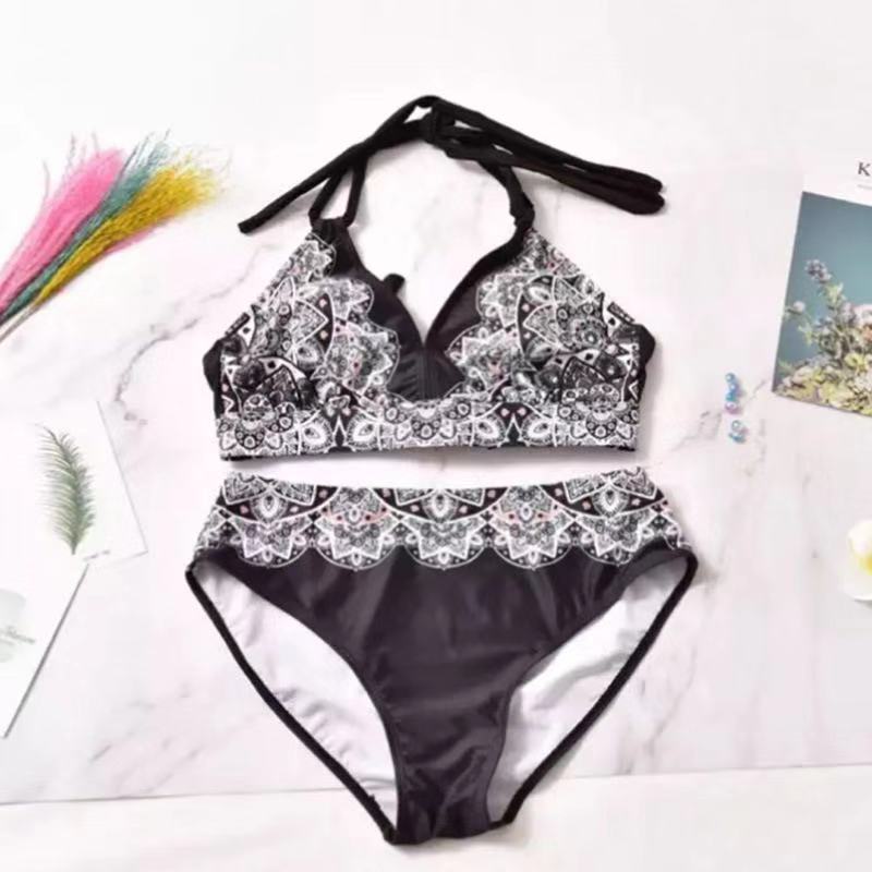 Damen Triangel-Bikini mit kontrastierenden Dessins EB
