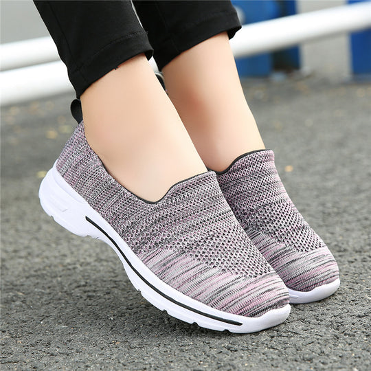 Damen Slip-On Freizeitschuhe mit atmungsaktivem Mesh-Obermaterial EB
