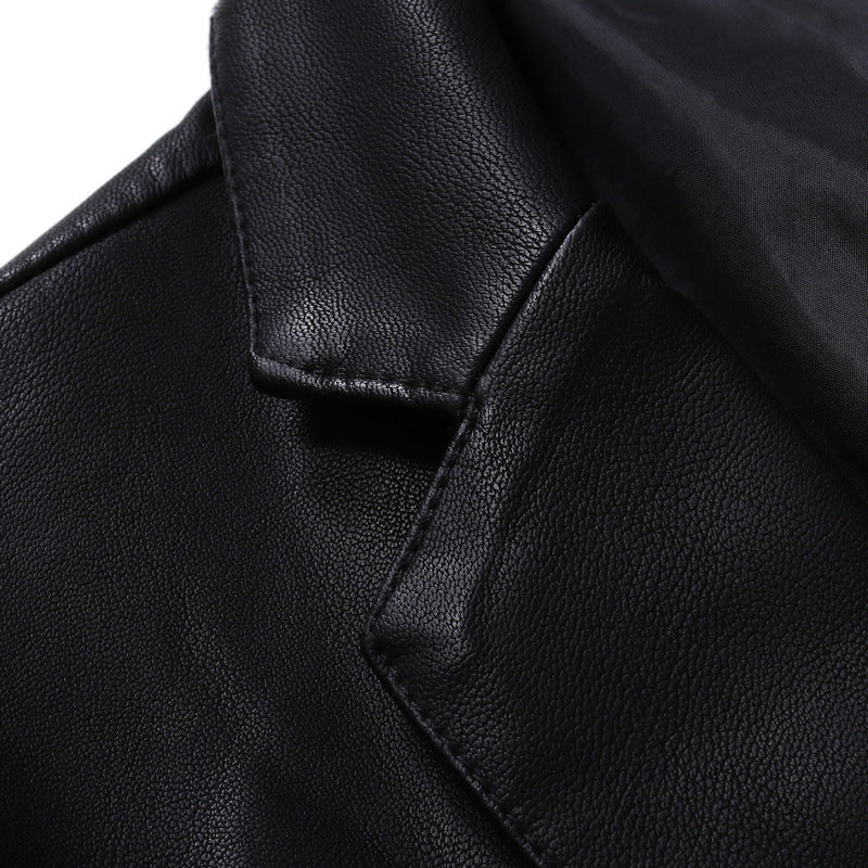 Herren elegante Kunstlederjacke mit modernem Schnitt EB