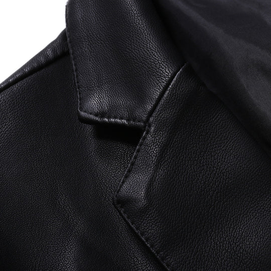 Herren elegante Kunstlederjacke mit modernem Schnitt EB