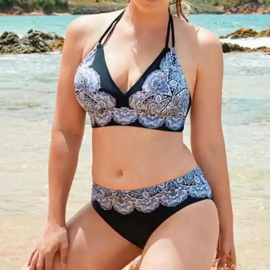 Damen Triangel-Bikini mit kontrastierenden Dessins EB