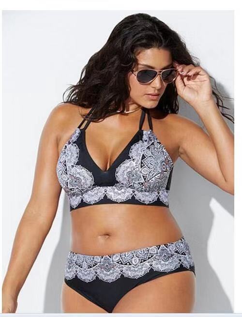 Damen Triangel-Bikini mit kontrastierenden Dessins EB