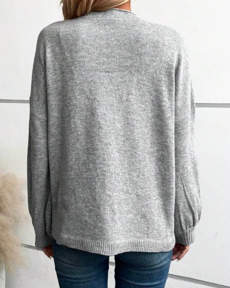 EB | Lässig Langarm Sweater Cardigan