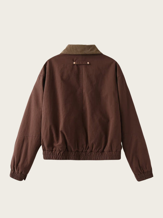 EB | Casual Bomberjacke Cord Kragen Reißverschluss Oberbekleidung