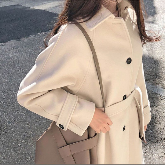 EB | langer Damenmantel - bequemer Trenchcoat
