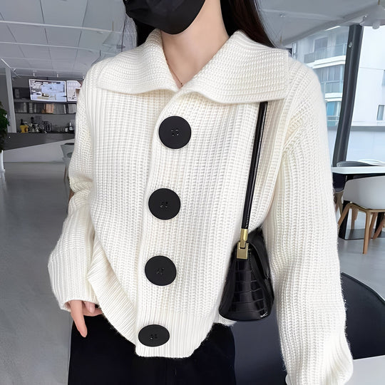 EB | modischer Cardigan mit großen Knöpfen für Frauen