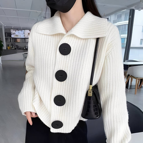 EB | modischer Cardigan mit großen Knöpfen für Frauen