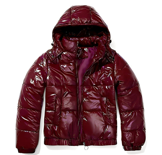 EB | Elegante, glanzvolle Damenjacke mit Kapuze