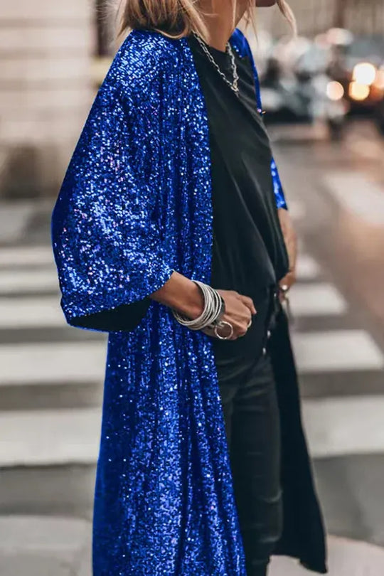 EB | Glamour Kimono aus Pailletten mit Schlüsselloch