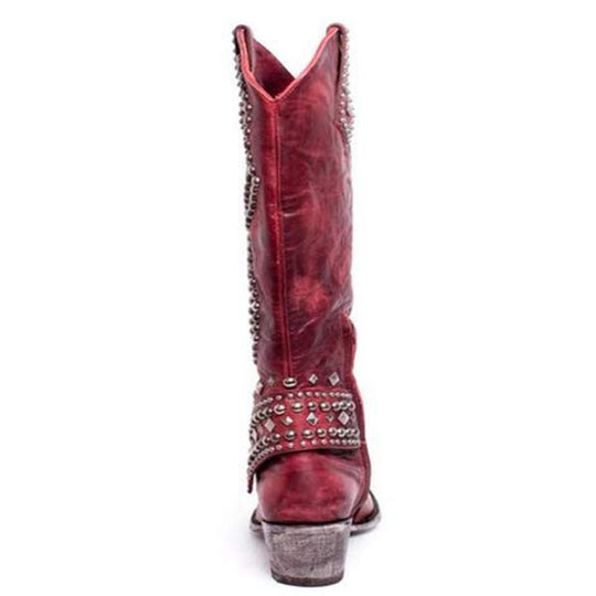 EB | Hohe Stiefel mit Metallnieten und Kobigem Absatz