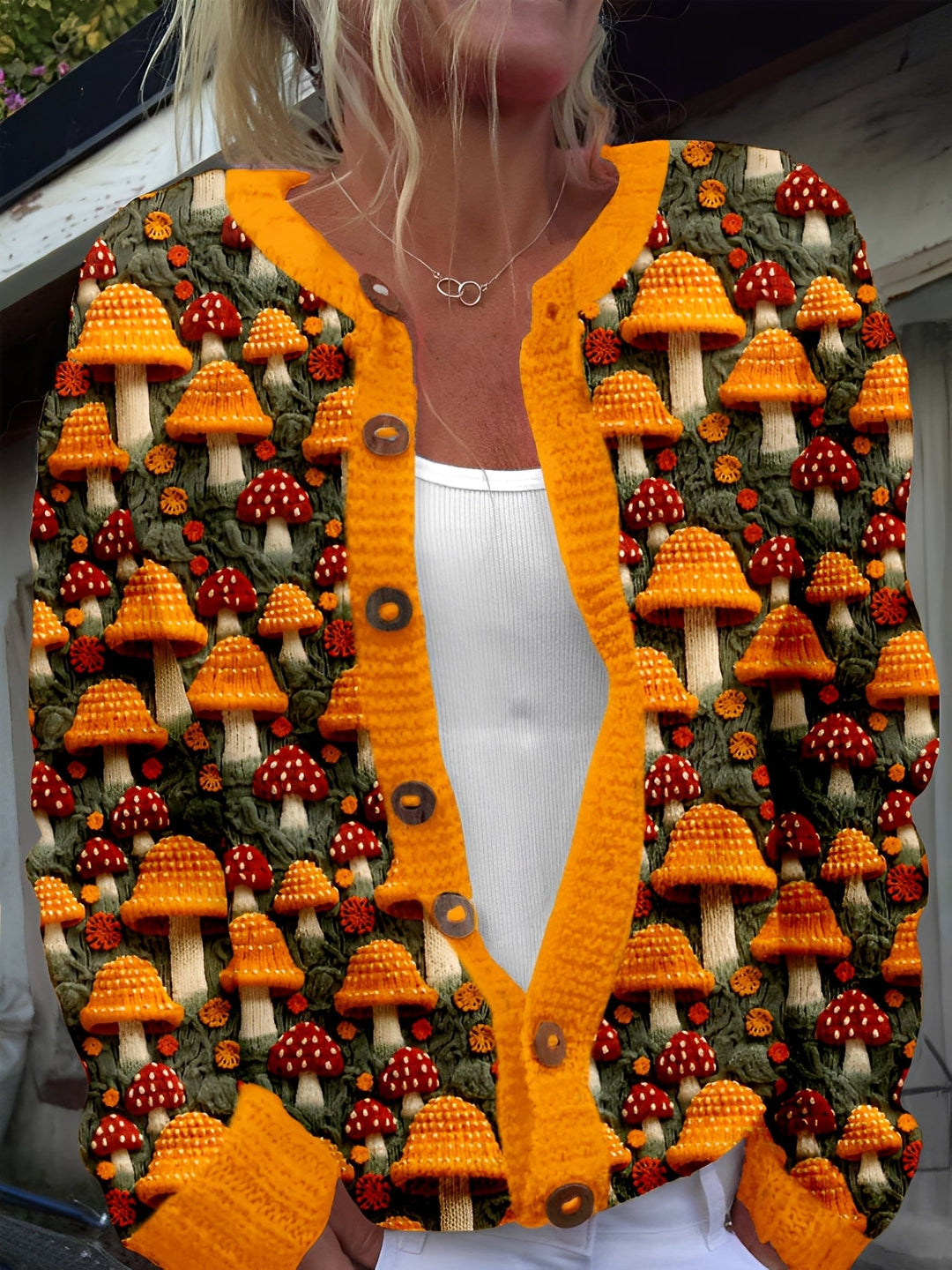 EB | Stilvolle Strickjacke mit Blumenmuster für Frauen