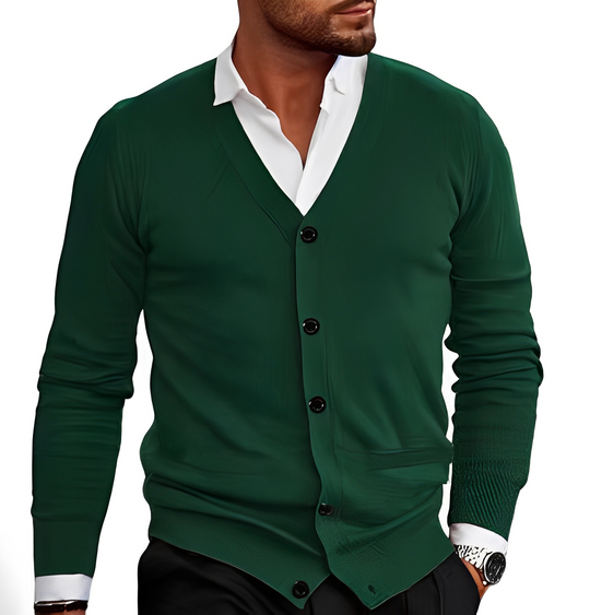 EB | Eleganter Cardigan mit Knopfblende für Herren
