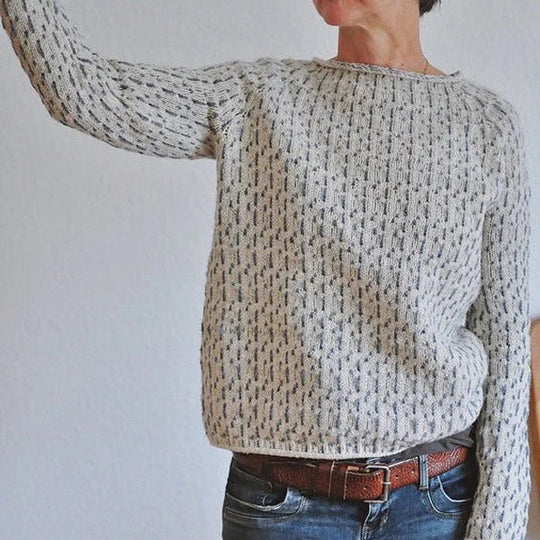 EB | Strickpullover mit Musterdetails Acryl und Baumwolle Weich und Warm