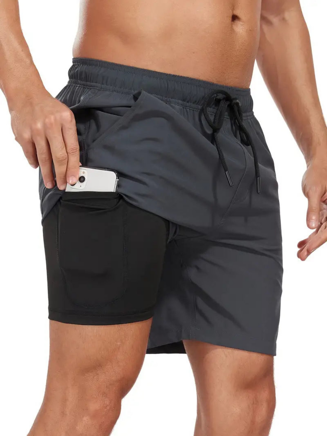 EB | Schnell Trocknende Herren Badehose Doppelschicht Design