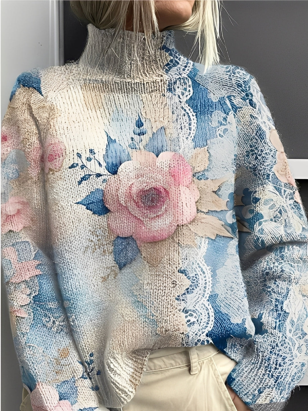 EB | Moderne, Lebendige Damen-Rollkragenpullover