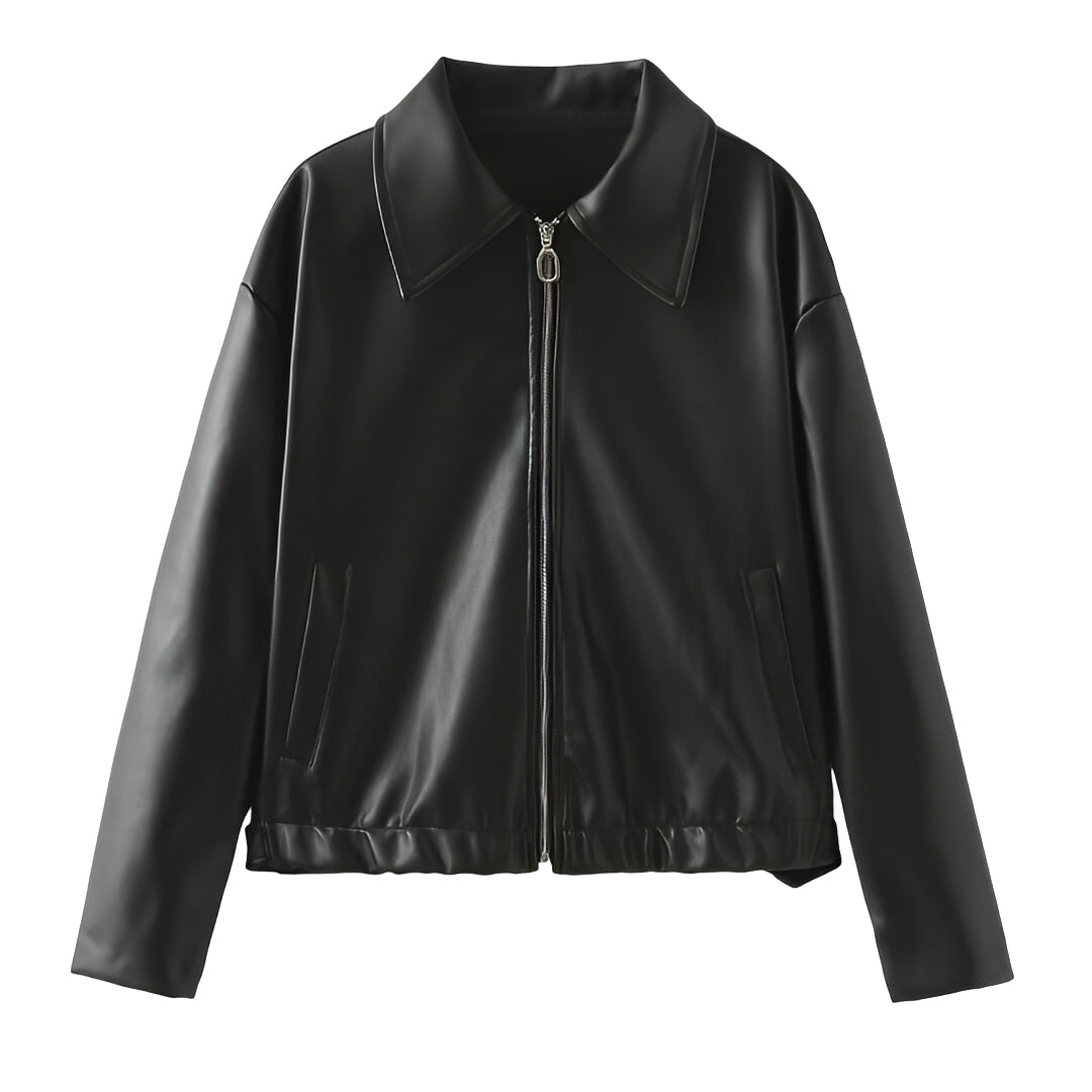 EB | Modische Lederjacke mit Reißverschluss für Frauen