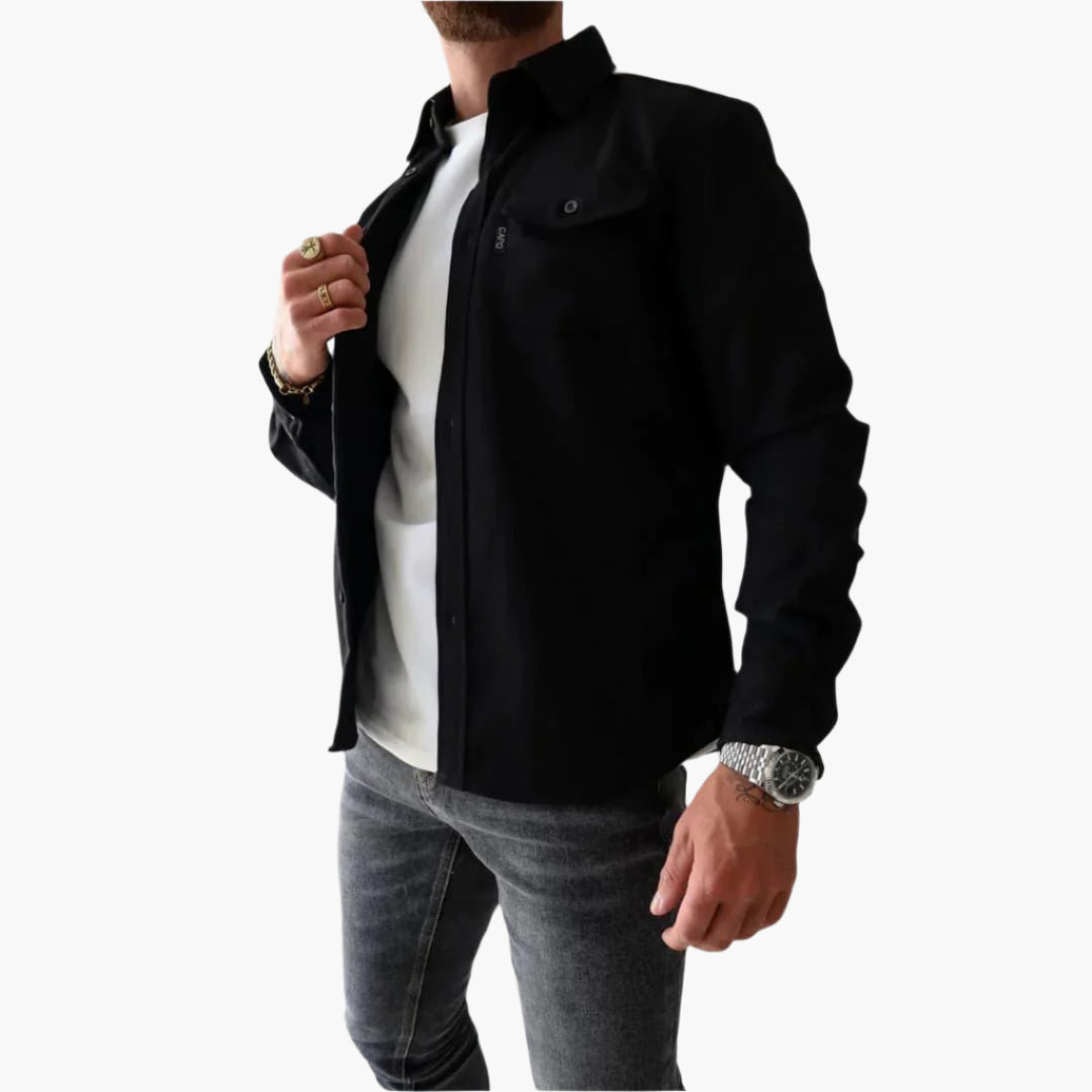 EB | Overshirt Jacke - Modernes Knopfdurchgang Hemdjacke für Freizeit und Business