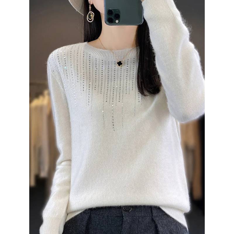 EB | Sweatshirt - Weicher Strickpullover mit funkelnden Details