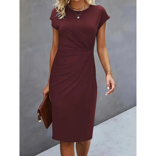EB | Damen Taillenakzent Stil Kleid Kurzärmlich