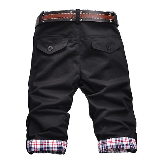 EB – Hochwertige Shorts mit Gürtel und Karomuster