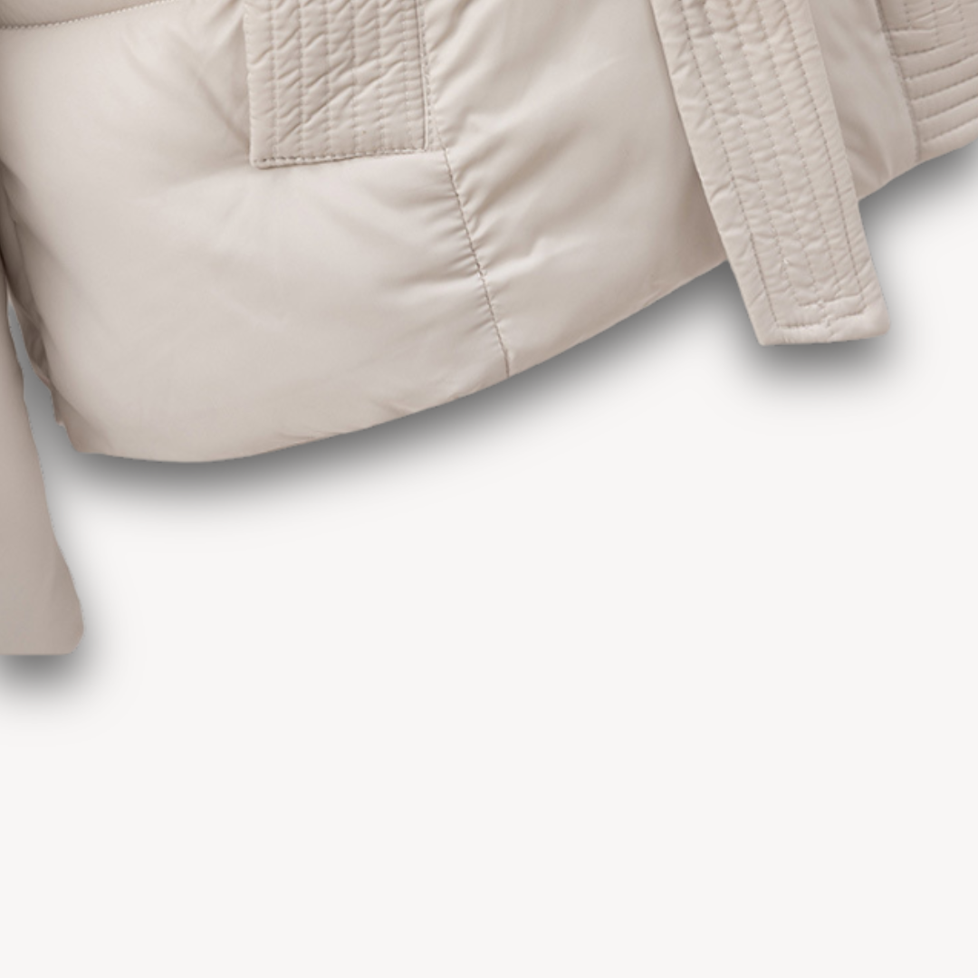 EB | Damen Pufferjacke mit Kapuze und Gürtel