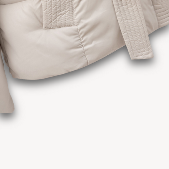 EB | Damen Pufferjacke mit Kapuze und Gürtel