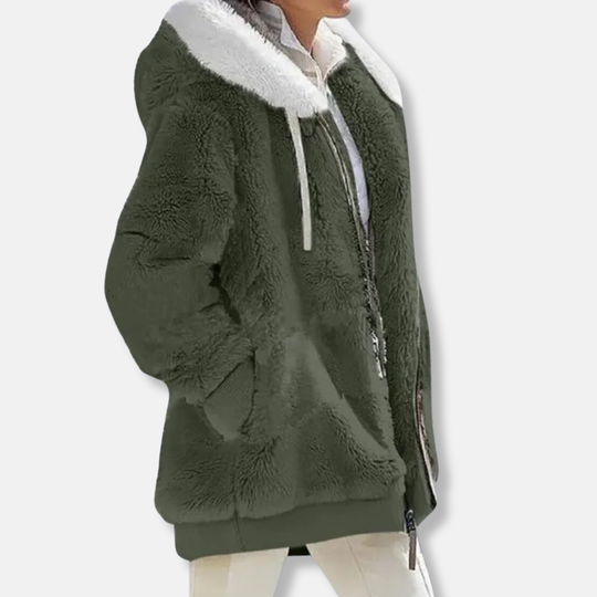 EB | Fleece Übergroße Fleecejacke Kapuzen-Reißverschlussjacke