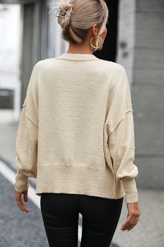 EB | Knopfleiste Cardigan mit fallen Schultern