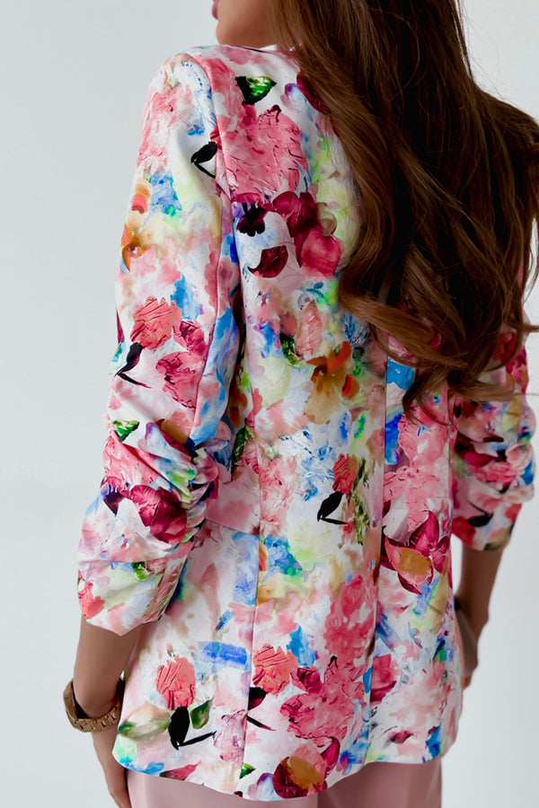 EB | Freie und Echte Florale Revers Freizeitanzug Blazer
