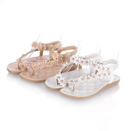 Damen Komfortable Riemchen-Sandalen mit floralen Applikationen EB