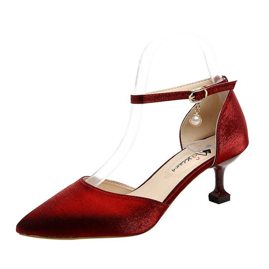 Damen elegante Slingback-Pumps mit verziertem Fesselriemen EB