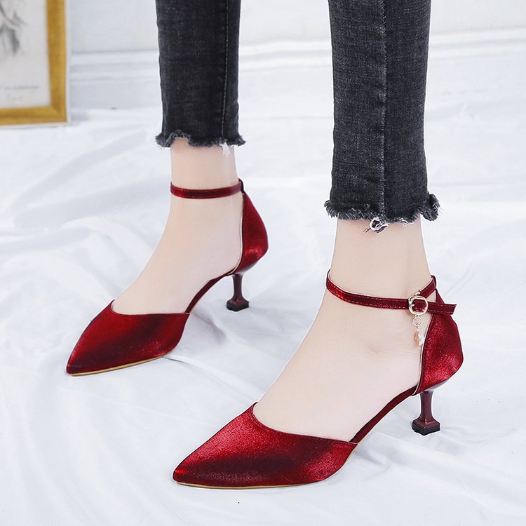Damen elegante Slingback-Pumps mit verziertem Fesselriemen EB