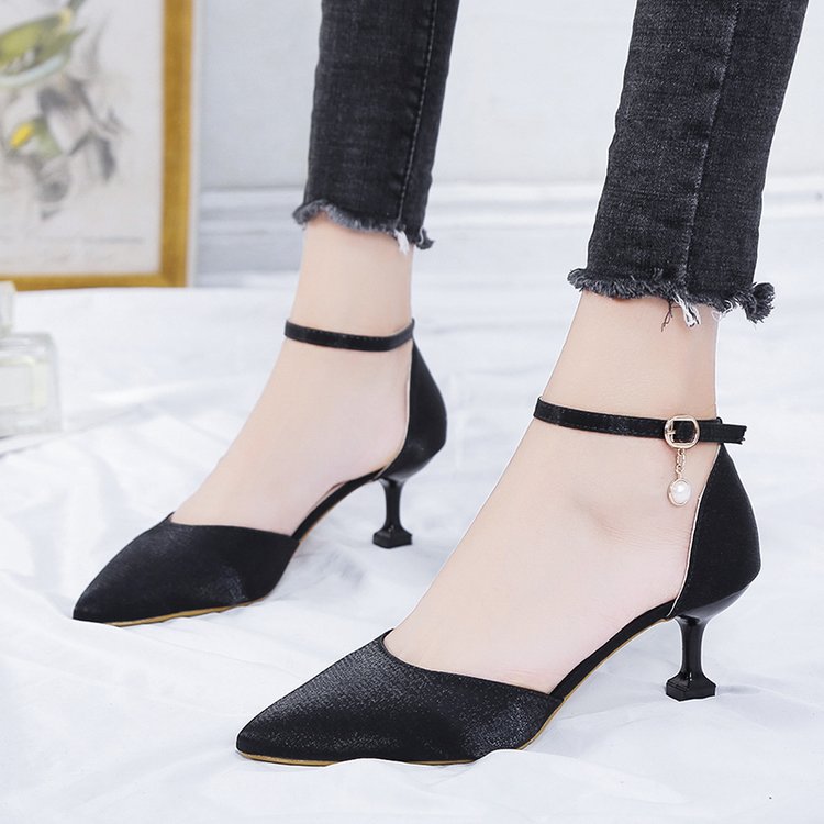 Damen elegante Slingback-Pumps mit verziertem Fesselriemen EB