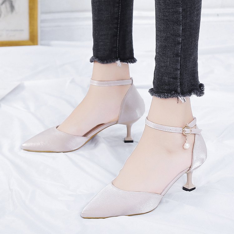 Damen elegante Slingback-Pumps mit verziertem Fesselriemen EB
