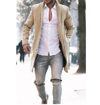 Herren edler wool-blazer mit schmalem Schnitt und stilvollen Details EB