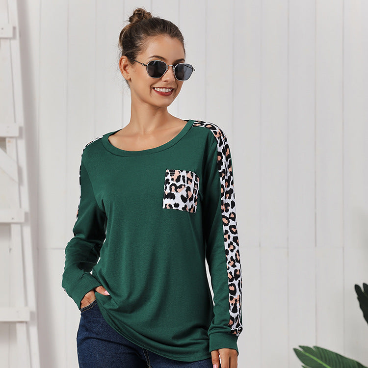 Damen Sweatshirt mit modischem Leopardenmuster EB