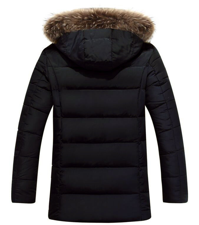 Herren Winterjacke mit abnehmbarer Kapuze und weichem Kunstfell EB