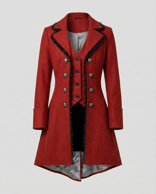 Damen historischer Kapuzenmantel mit eleganten Rüschen EB