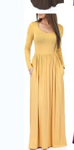 Damen Alltagstaugliches Maxikleid mit praktischen Taschen und fließendem Schnitt EB