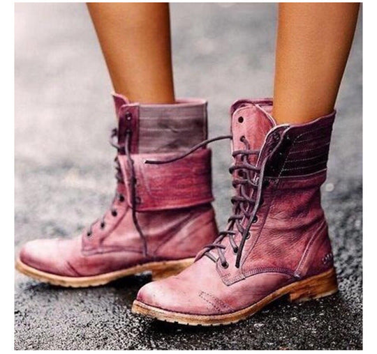 EBMode | Elegante Stiefel Mit Schnürung Vorne