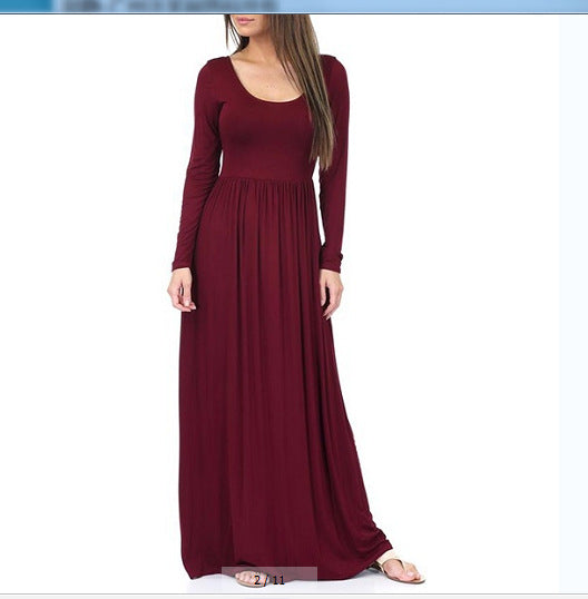Damen Alltagstaugliches Maxikleid mit praktischen Taschen und fließendem Schnitt EB