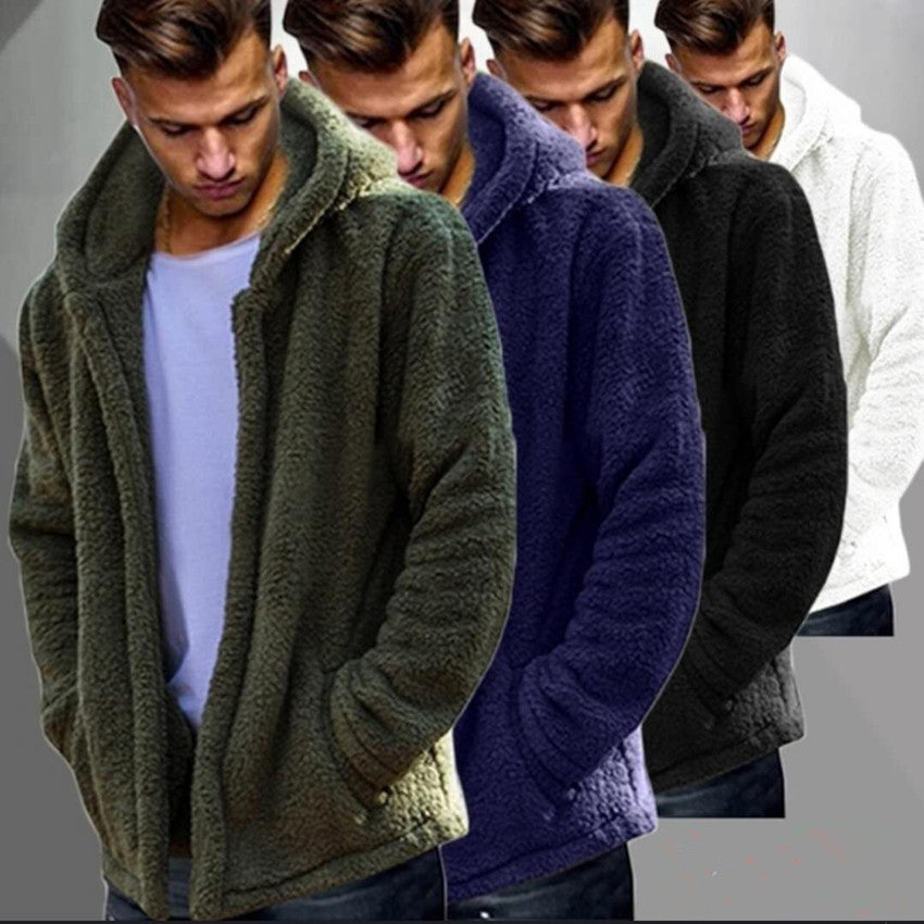 Herren Kuschelige Fleecejacke mit Kapuze EB