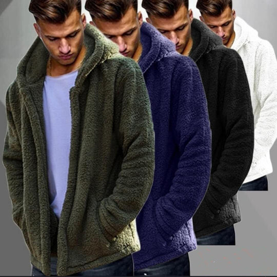 Herren Kuschelige Fleecejacke mit Kapuze EB
