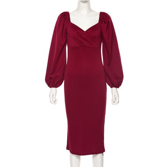 EB | Ein-Wort-Schulter rückenfreies schlankes Kleid