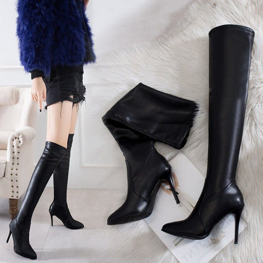 Damen Overknee-Stiefel mit elegantem Absatz und weichem EB